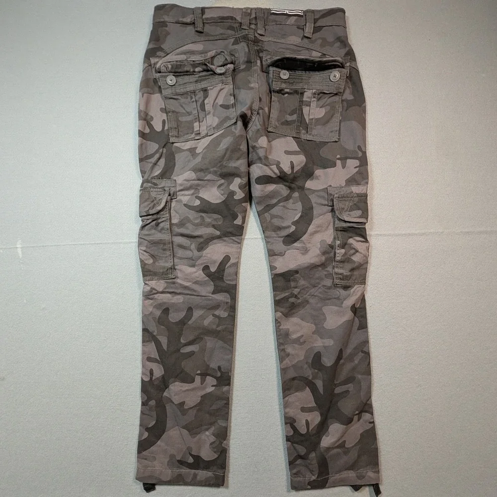 Jordan Craig Cargo Pants Men‎ 32/32 Grey Camo Straight Leg Multi-Pocket